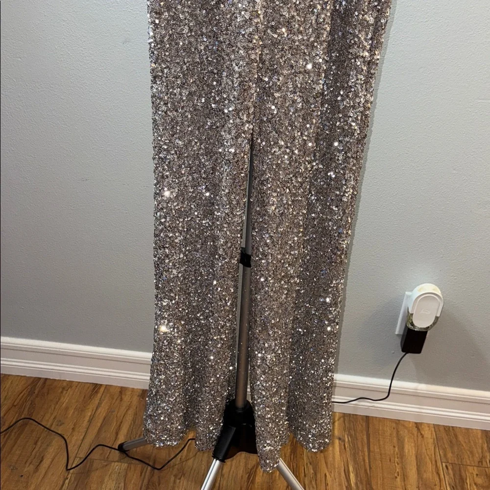 Silver Sequin Women's Blazer and Pants Set - Picture 9 of 11